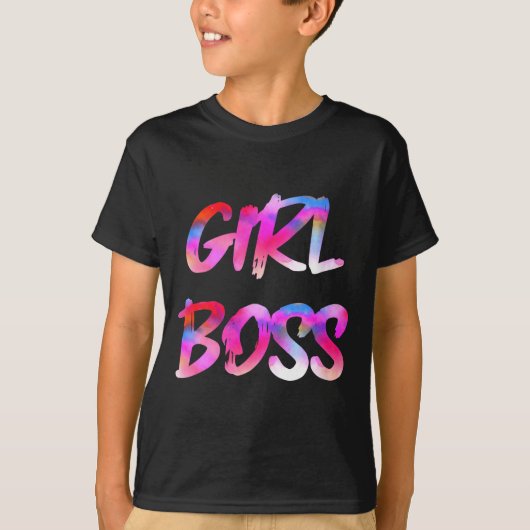 Womens Girl Boss V-neck  Tシャツ (正面)