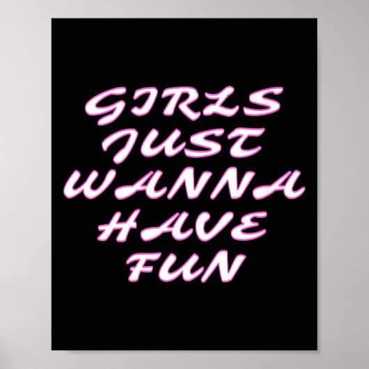 Womens Girls Just W Have Fun V-neck  ポスター (正面)