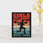 Womens Girls Just W Have Guns Funny Workout Girl G カード (黄色い花)