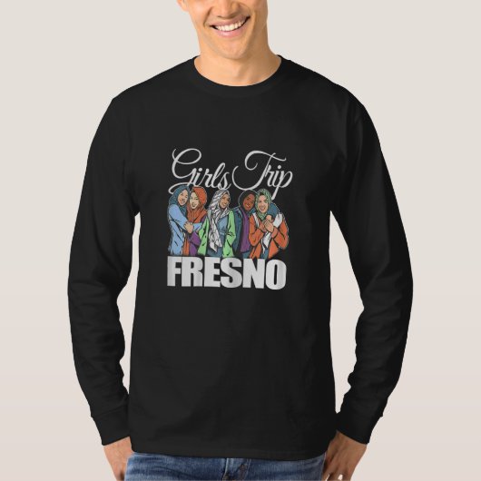 Womens Girls Trip Fresno   Melanin Bestie & Best F Tシャツ (正面)