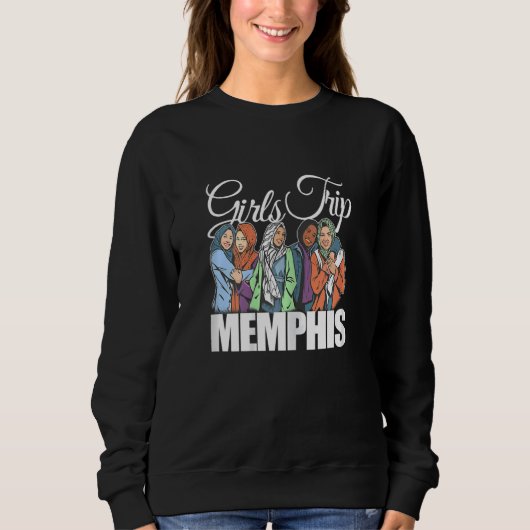 Womens Girls Trip Memphis   Melanin Bestie & Best  スウェットシャツ (正面)