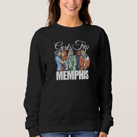 Womens Girls Trip Memphis  Melanin Bestie & Best F スウェットシャツ (正面)
