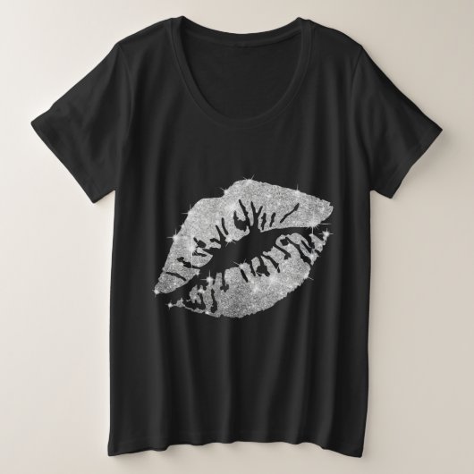 Women's Glitter Kiss プラスサイズTシャツ (デザイン正面)