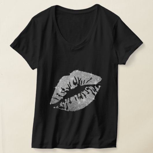 Women's Glitter Kiss Tシャツ (レイダウン)