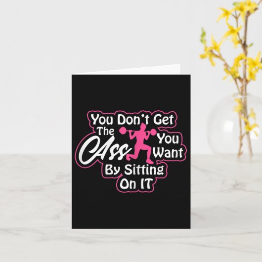 Womens Glutes Workout Day Insrational Motivational カード (黄色い花)