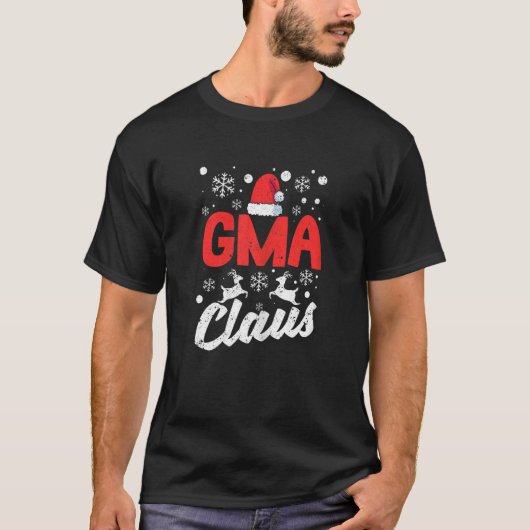 Womens Gma Claus Santa  Grandma Christmas Pajamas  Tシャツ (正面)
