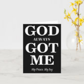 Women's God Always Got Me, My Peace My Joy Cool Qu カード (黄色い花)