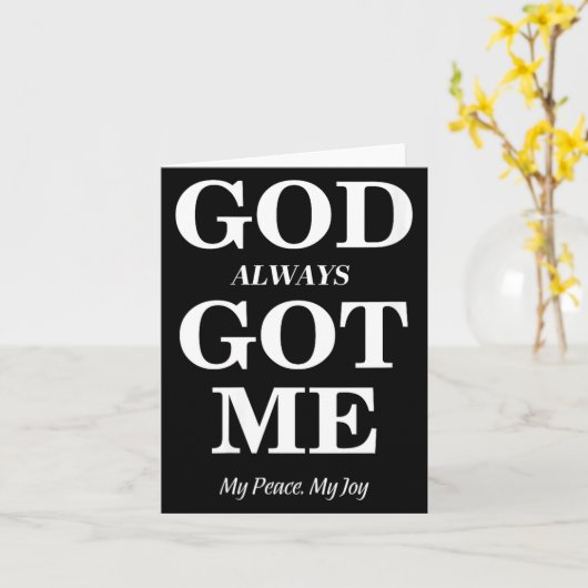 Women's God Always Got Me, My Peace My Joy Cool Qu カード (黄色い花)