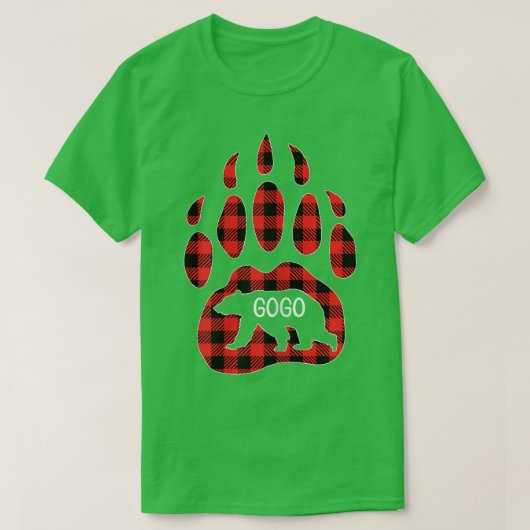 Womens Gogo Bear Red Plaid Buffalo Gogo Matching F Tシャツ (デザイン正面)