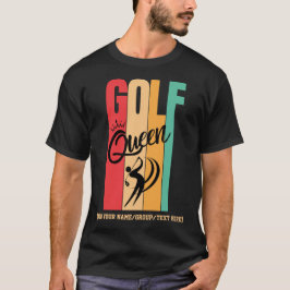 Women's GOLF QUEEN ビンテージカラーカスタムネーム Tシャツ