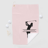 Womens Golf Silhouette Personalized Monogram City ゴルフタオル (インサイチュ)