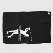 Womens Golf Silhouette Personalized Monogram City ゴルフタオル (横)