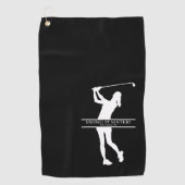 Womens Golf Silhouette Personalized Monogram City ゴルフタオル (正面)