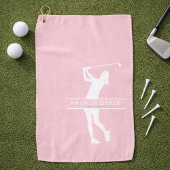 Womens Golf Silhouette Personalized Monogram City ゴルフタオル
