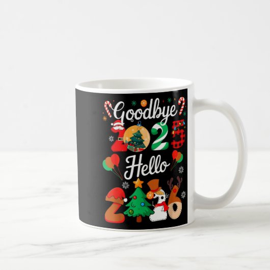 Womens Goodbye 2025 Hello 2026 Christmas Matching コーヒーマグカップ (右)