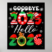 Womens Goodbye 2025 Hello 2026 Christmas Matching  ポスター (正面)