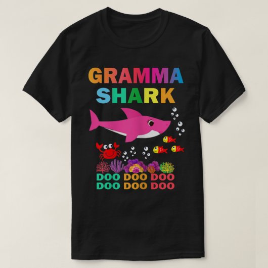 Womens Gramma Shark Shirt Matching Family Mother's Tシャツ (デザイン正面)