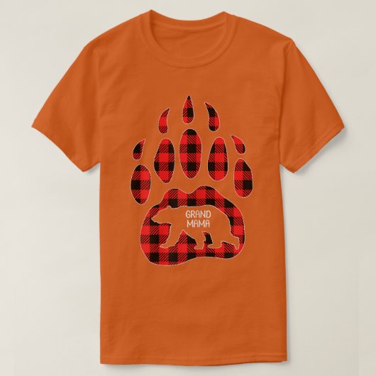 Womens Grand Mama Bear Red Plaid Buffalo Grand Mam Tシャツ (デザイン正面)