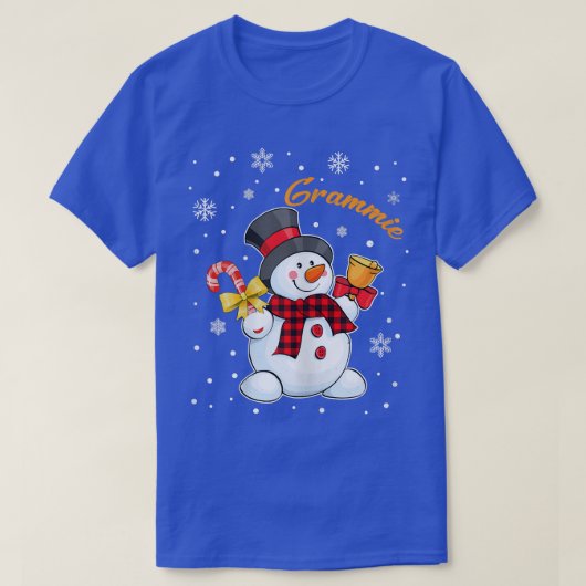 Womens Grandma Grammie Snowman Candy Cane Christma Tシャツ (デザイン正面)