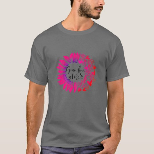 Womens Grandmalife Flower Heart Valentine's Day Tシャツ (正面)