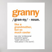 Womens Granny Definition Grandma Gift ポスター (正面)