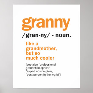Womens Granny Definition Grandma Gift ポスター