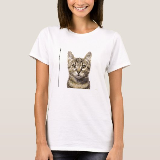 Womens Graphic Cat Teeシャツ Tシャツ (正面)