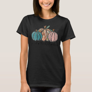 Womens Grateful Thankful Blessed Pumpkin Fall Than Tシャツ