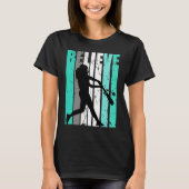Womens Green Believe Baseball Softball Base Run Pl Tシャツ (正面)