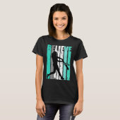 Womens Green Believe Baseball Softball Base Run Pl Tシャツ (正面フル)