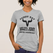 Womens Grey shirt, Kelly's Jerky Tumby Bay Tシャツ (正面)