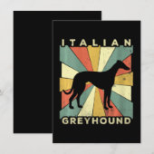 womens greyhoundイタリアン dog 70sギフト サンキューカード (正面/裏面)