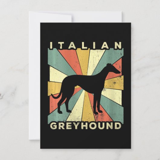 womens greyhoundイタリアン dog 70sギフト サンキューカード (正面)