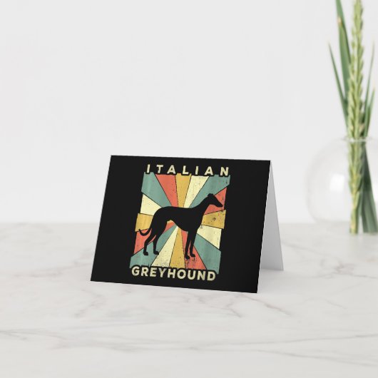 womens greyhoundイタリアン dog 70sギフト ノートカード (正面)