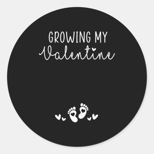 Womens Growing My Valentine Pregnancy New Mom Vale ラウンドシール (正面)