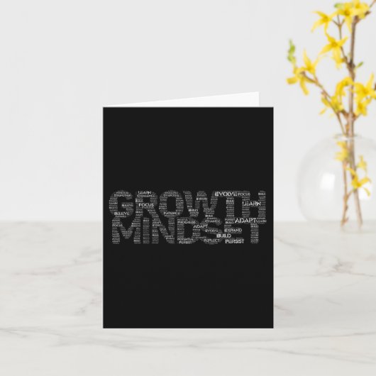 Womens Growth Mindset Motivation And Insrational V カード (黄色い花)