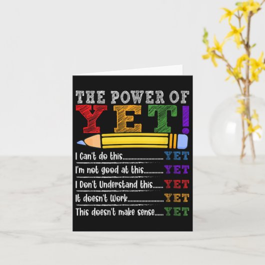 Womens Growth Mindset Teacher Motivational Sitive  カード (黄色い花)