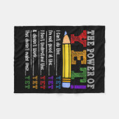 Womens Growth Mindset Teacher Motivational Sitive フリースブランケット (正面(横))