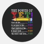 Womens Growth Mindset Teacher Motivational Sitive  ラウンドシール (正面)