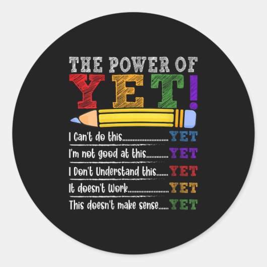 Womens Growth Mindset Teacher Motivational Sitive  ラウンドシール (正面)