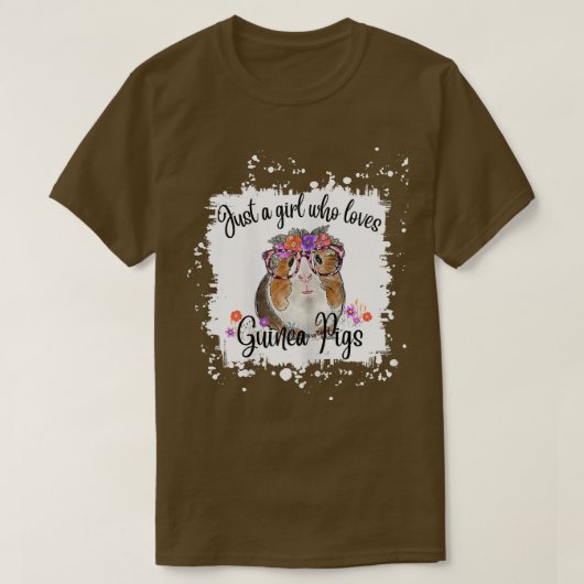 Womens Guinea Pig With Glasses Flowers, Adorable G Tシャツ (デザイン正面)