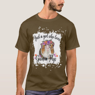 Womens Guinea Pig With Glasses Flowers, Adorable G Tシャツ