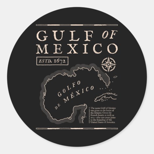 Womens Gulf Of Mexico 1672 Historic Map V-neck  ラウンドシール (正面)