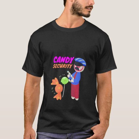 Womens Gummy Candy I Candy Security I Candy Cane C Tシャツ (正面)