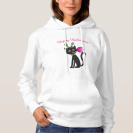 Women's Halloween Cat Hoodie Sweatshirt パーカ