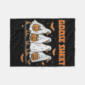 Womens Halloween Fall Goose Sheet Ghost Floral Aut フリースブランケット (正面(横))