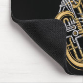 Womens Halloween Skeleton Tuba Tubist V-neck  マウスパッド (コーナー)