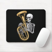 Womens Halloween Skeleton Tuba Tubist V-neck  マウスパッド (マウス)