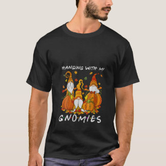 Womens Hanging With Gnomies Gnome Witch Pumpkin Ha Tシャツ