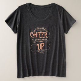 WOMEN'S HAPPINESS CHEER UP PLUS SIZE TEE プラスサイズTシャツ